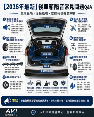 2026最新 車門隔音常見問題 後車箱隔音常見問題Q&A SUV後車箱隔音改善後輪胎噪音 七人座與MPV後車箱隔音改善