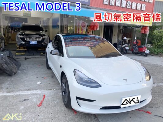 TESLA MODEL 3 全車隔音 特斯拉 電動車 汽車隔音條 AKI 隔音條 台中市南區 車體隔音 安裝 輪拱 車門 隔音效果 隔音條 膠條 氣密膠條 風切聲 氣密 關門札實